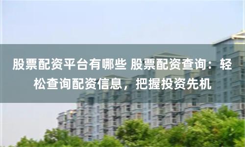 股票配资平台有哪些 股票配资查询：轻松查询配资信息，把握投资先机